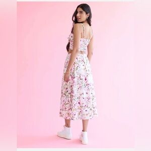 Reitman’s x Birds Papaya -  Linen-Blend Midi Skirt with Front Slit